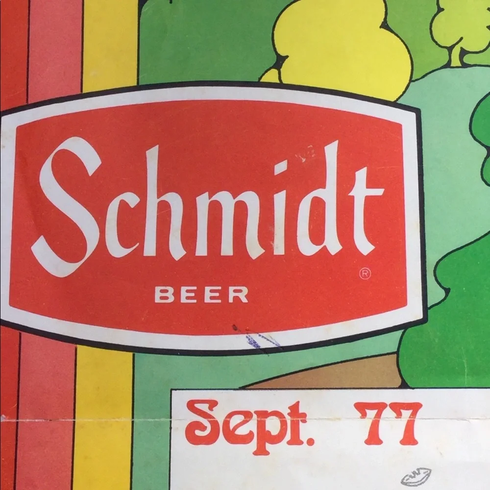 Vtg Schmidt Beer Calendar 9 Month 77-78 😎 SO COOL !
